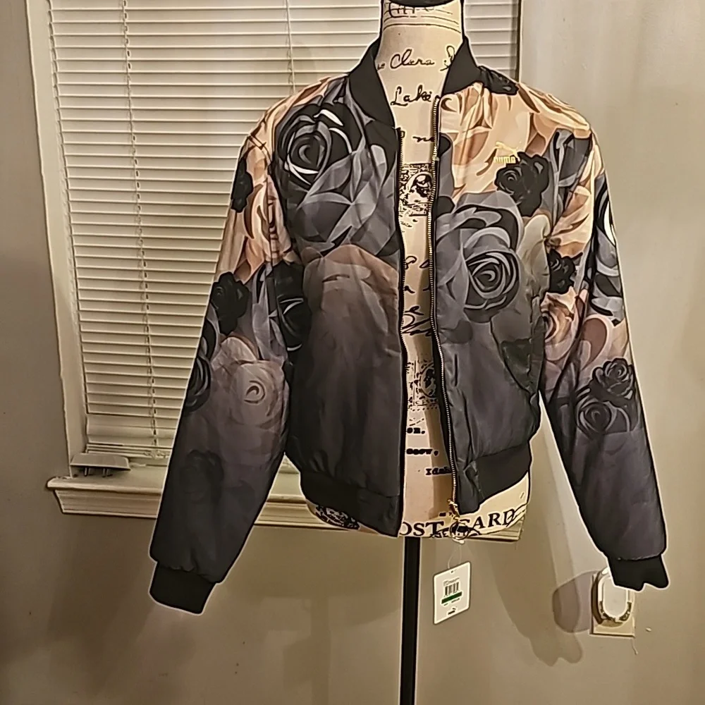 PUMA x CAREAUX BOMBER Reversible JACKET Floral Size Large - Picture 1 of 13